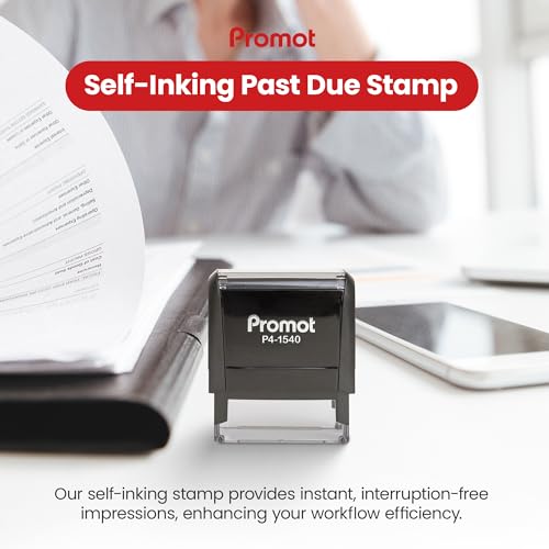 Promot Paid Stamp Self Inking Stamp - Paid Stamp for Office, Accounts Payable Stamp - Rubber Stamps for Retail Use, Red Ink Stamp, Self Inking Stamp for Business Supplies, Paid Stamper