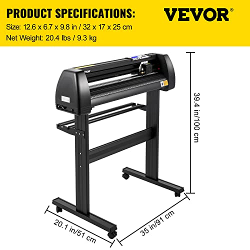 VEVOR Vinyl Cutter Machine, 28inch Vinyl Plotter, LCD Display Plotter Cutter, Adjustable Double-Spring Pinch Rollers Sign Cutting Plotter, Plotter with Signmaster Software for Design and Cut