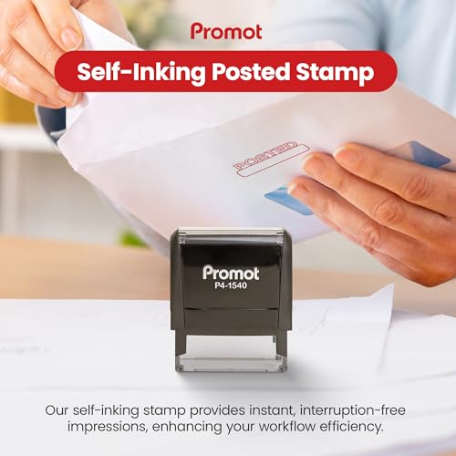 Promot Paid Stamp Self Inking Stamp - Paid Stamp for Office, Accounts Payable Stamp - Rubber Stamps for Retail Use, Red Ink Stamp, Self Inking Stamp for Business Supplies, Paid Stamper