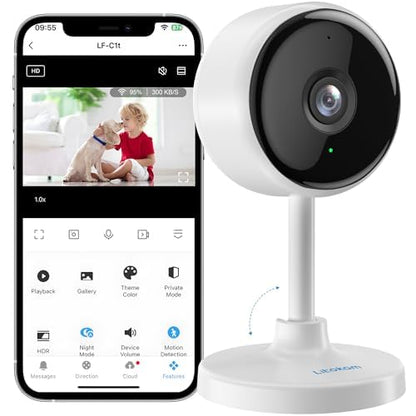 Indoor Camera, litokam Cameras for Home Security with Night Vision, Pet Camera with Phone App, 2K Indoor Security Camera, Motion Detection, 2-Way Audio, WiFi Camera Home Camera Compatible with Alexa