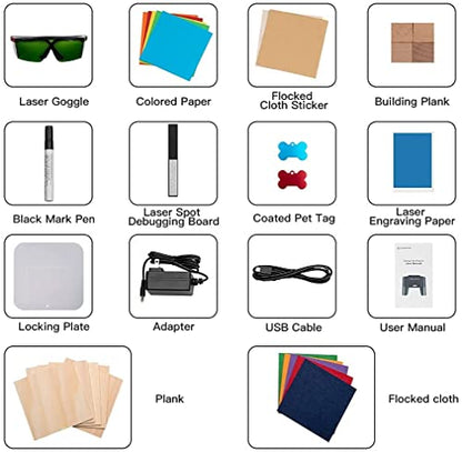 Comgrow Laser Engraving Machine for Dog Tag Metal Wood Silicone,Portable Desktop Laser Engraver Machine for Windows,Android,iOS and Offline Laser Cutter (Working Area 3.8 * 3.4 inches)