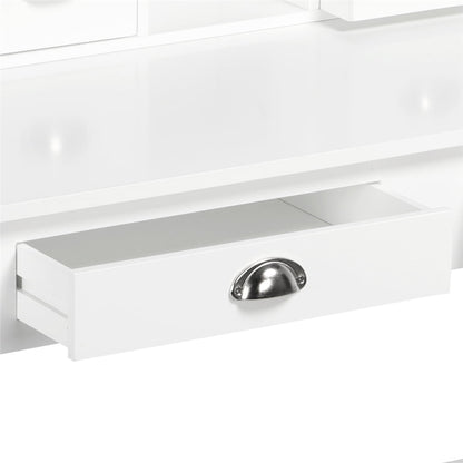 Modern Wood Computer Desk with 4 Drawers, White