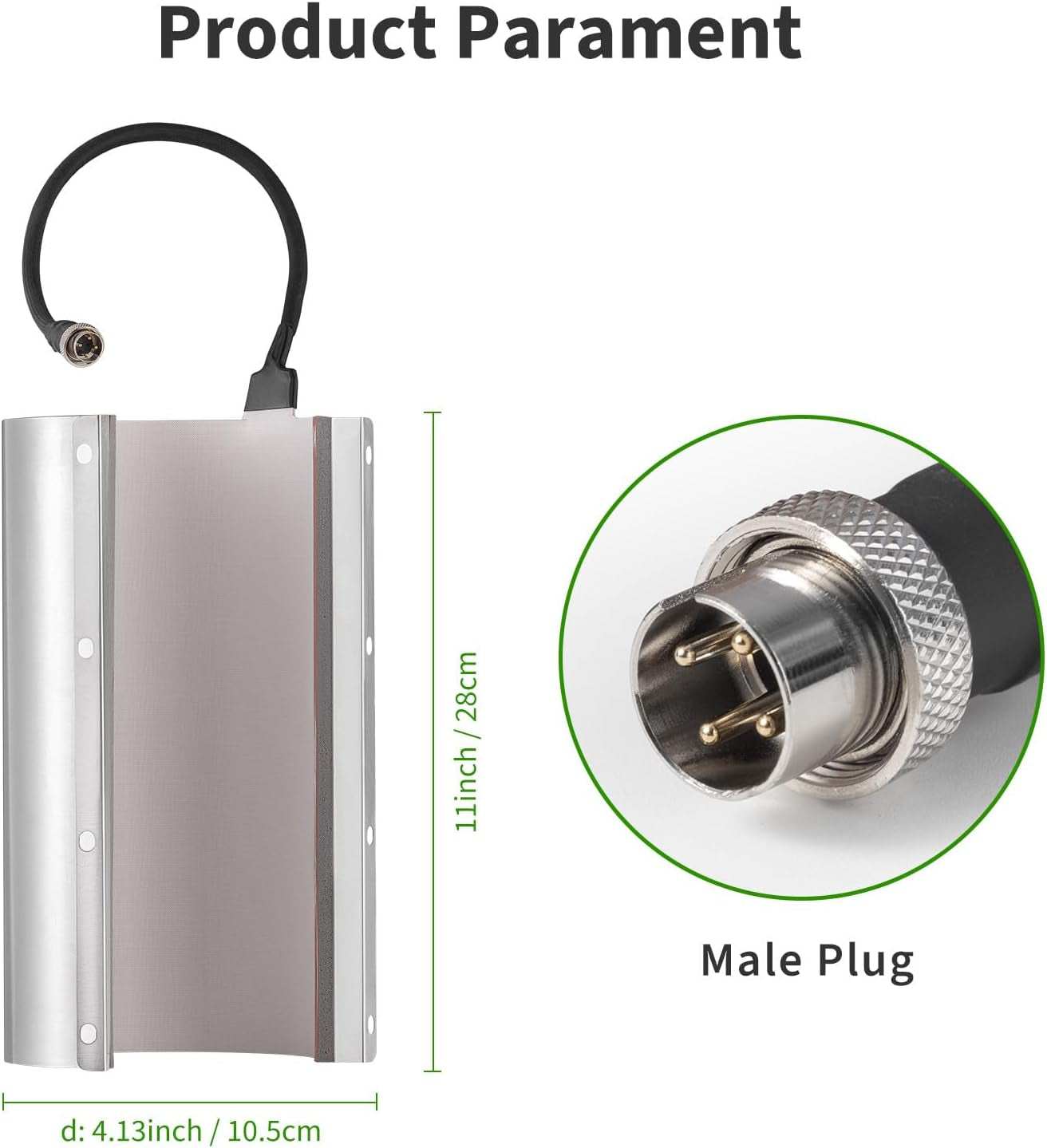 EENOUR 40Oz Tumbler Heat Press Attachment 110V - Replacement Element Heater for T03/CH2304 Auto Tumbler Press (Male Plug)