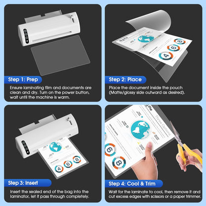 KTRIO 30 Pack Laminating Sheets 3 Mil, Hold 8.5 X 11 Inch Documents, Menus | Actual 9 X 11.5” Thermal Laminating Pouches, Clear Laminate Sheets for Laminator, Letter Size Lamination Paper, Office School