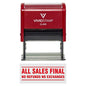 All Sales Final No Refunds No Exchanges Self Inking Rubber Stamp (Red Ink) - Medium