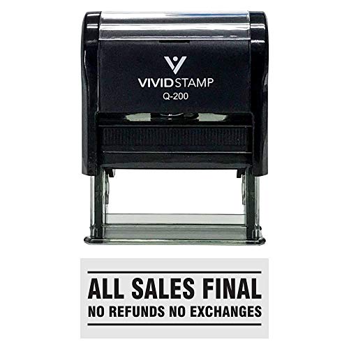 All Sales Final No Refunds No Exchanges Self Inking Rubber Stamp (Red Ink) - Medium