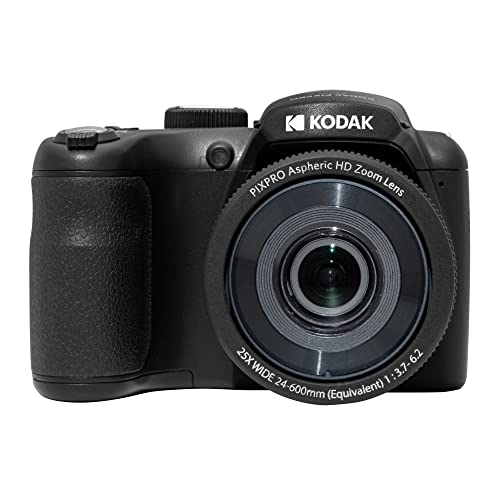 KODAK PIXPRO AZ255-BK 16MP Digital Camera 25X Optical Zoom 24mm Wide Angle Lens Optical Image Stabilization 1080P Full HD Video 3" LCD Vlogging Camera (Black)