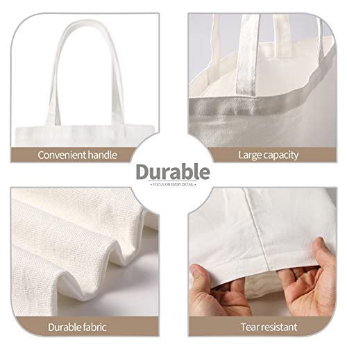 YOUKE OLA 20 Pieces Sublimation Tote Bags Sublimation Blank Canvas Tote Bags Reusable Washable Polyester Grocery Bags for Decorating and DIY Crafting White (20)