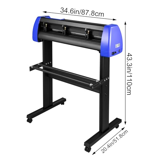 VEVOR Vinyl Cutter Machine, 28inch Vinyl Plotter, LCD Display Plotter Cutter, Adjustable Double-Spring Pinch Rollers Sign Cutting Plotter, Plotter with Signmaster Software for Design and Cut