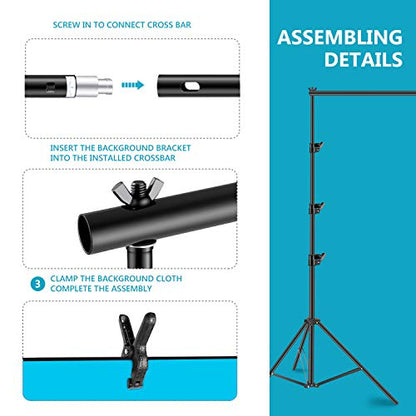 NEEWER Photography Lighting kit with Backdrops, 8.5x10ft Backdrop Stands, UL Certified 5700K 800W Equivalent 24W LED Umbrella Softbox Continuous Lighting, Photo Studio Equipment for Photo Video Shoot