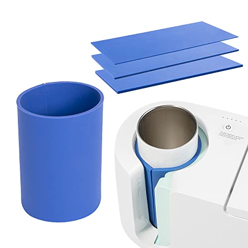 PYD Life 9.8 x 4.7 Inch Silicone Sublimation Mug Tumbler Wrap Blue Insert for Cricut Mug Press Accessories,3 Pieces 3 Thicknesses Suitable for Sublimation Tumbler Blanks Tumbler Press Attachment