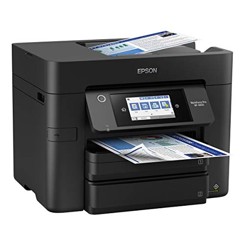 Epson Workforce Pro WF-4830 Wireless All-in-One Printer with Auto 2-Sided Print, Copy, Scan and Fax, 50-Page ADF, 500-sheet Paper Capacity, and 4.3" Color Touchscreen, Works with Alexa, Black, Large