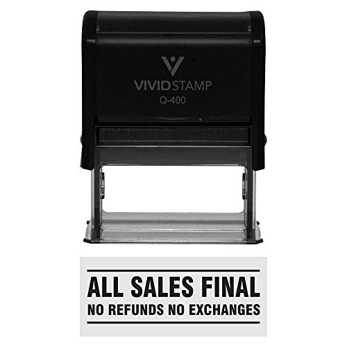 All Sales Final No Refunds No Exchanges Self Inking Rubber Stamp (Red Ink) - Medium