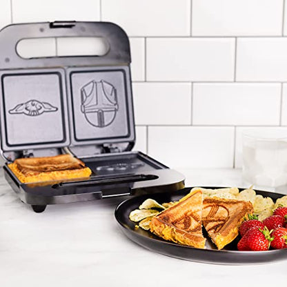 Uncanny Brands Jurassic Park Grilled Cheese Maker- Panini Press and Compact Indoor Grill- Opens 180 Degrees for Burgers