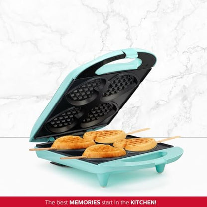 Holstein Housewares - Non-Stick Heart Waffle Maker, Mint - Makes 4 Heart-Shaped Waffles in Minutes