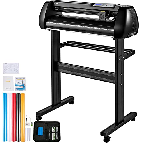 VEVOR Vinyl Cutter Machine, 28inch Vinyl Plotter, LCD Display Plotter Cutter, Adjustable Double-Spring Pinch Rollers Sign Cutting Plotter, Plotter with Signmaster Software for Design and Cut