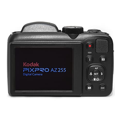 KODAK PIXPRO AZ255-BK 16MP Digital Camera 25X Optical Zoom 24mm Wide Angle Lens Optical Image Stabilization 1080P Full HD Video 3" LCD Vlogging Camera (Black)