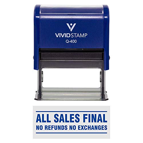 All Sales Final No Refunds No Exchanges Self Inking Rubber Stamp (Red Ink) - Medium