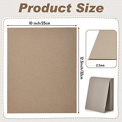 20 Pcs Book Board, Binders Board Chipboard Designer Bookboard Kraft Heavy Duty Chipboard Sheets Bookbinding Supplies for Book Binding Cover (Gray, 12.5 x 10 Inch 22PT)