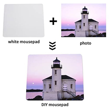 30 pcs Mouse Pad Sublimation Blanks for Heat Press Printing, Rubber Crafts Sublimation Blank Mousepad White 24x20x0.2cm