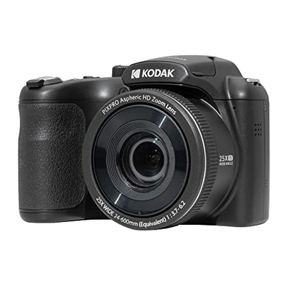 KODAK PIXPRO AZ255-BK 16MP Digital Camera 25X Optical Zoom 24mm Wide Angle Lens Optical Image Stabilization 1080P Full HD Video 3" LCD Vlogging Camera (Black)