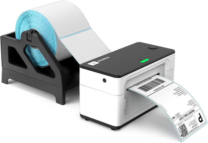 MUNBYN Label Holder for Rolls and Fan-Fold Labels, Thermal Sticker Roll Holder for Desktop Thermal Printer Shipping Supplies Industrial Paper, Black