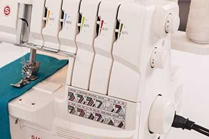 SINGER | Professional 14T968DC Serger Overlock with 2-3-4-5 Stitch Capability, 1300 Stitches per minute, & Self Adjusting - Sewing Made Easy,White