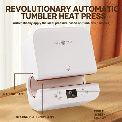 Auto Tumber Heat Press + Auto Heat Press + 150 Sheets Sublimation Paper 8.5X11 + Heat Resistant Gloves + Heat Tape