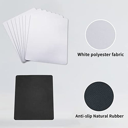 30 pcs Mouse Pad Sublimation Blanks for Heat Press Printing, Rubber Crafts Sublimation Blank Mousepad White 24x20x0.2cm