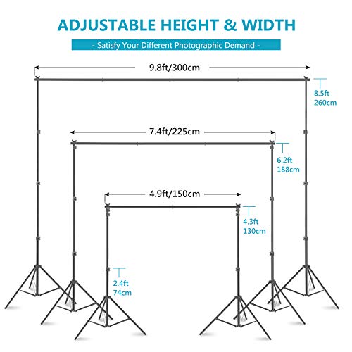 NEEWER Photography Lighting kit with Backdrops, 8.5x10ft Backdrop Stands, UL Certified 5700K 800W Equivalent 24W LED Umbrella Softbox Continuous Lighting, Photo Studio Equipment for Photo Video Shoot