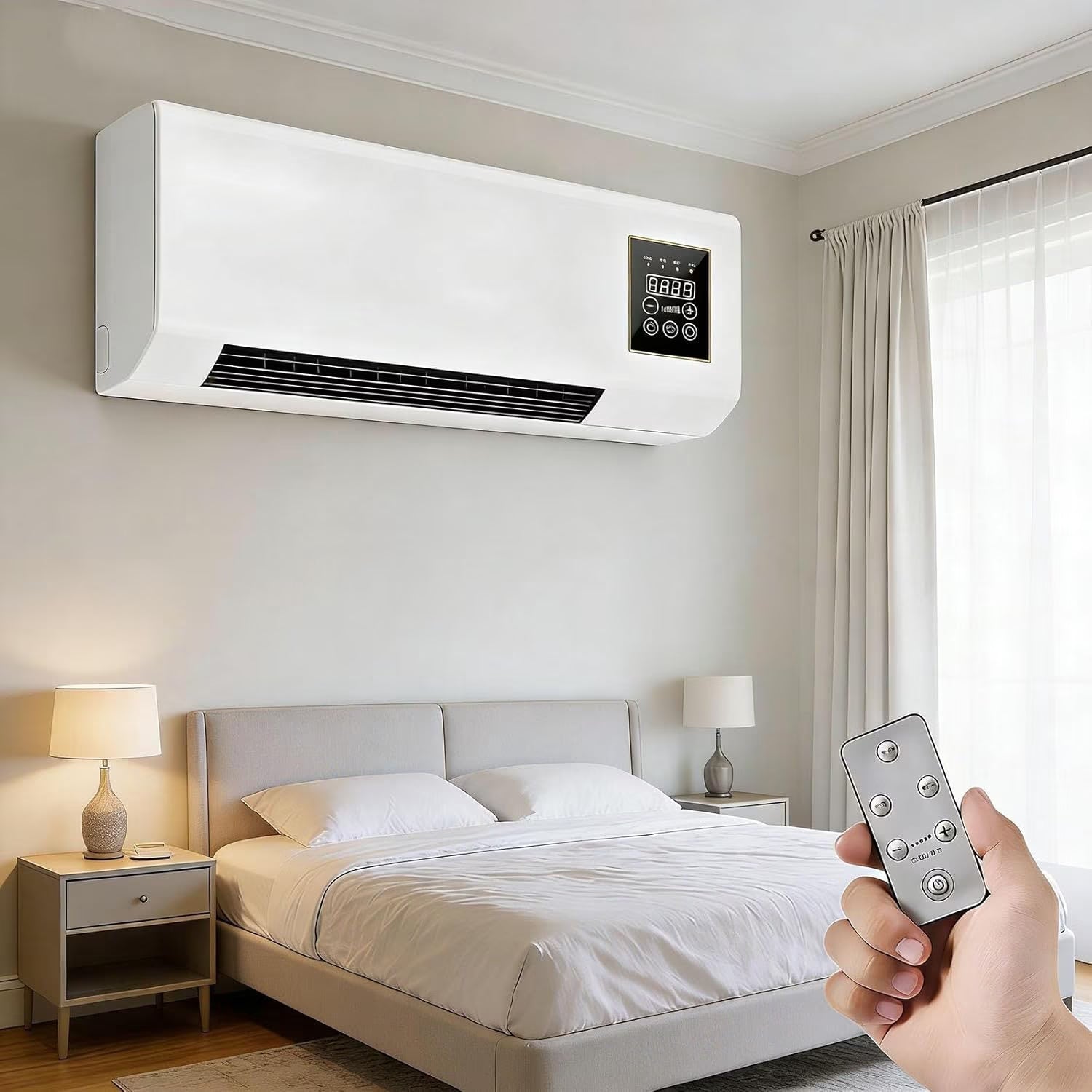12000 BTU Window Air Conditioner, 115V Wall-Mounted Window Unit with 3 Speeds, 24H Timer & Remote, 6 Modes Window AC Units, Cools up to 550 Sq.Ft, Easy Install Operates Quietly, Energy-Saving