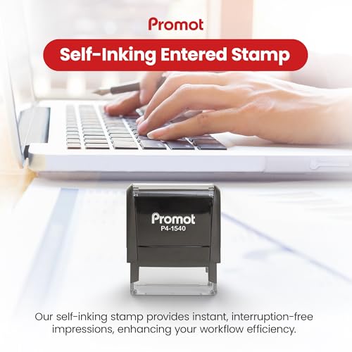 Promot Paid Stamp Self Inking Stamp - Paid Stamp for Office, Accounts Payable Stamp - Rubber Stamps for Retail Use, Red Ink Stamp, Self Inking Stamp for Business Supplies, Paid Stamper