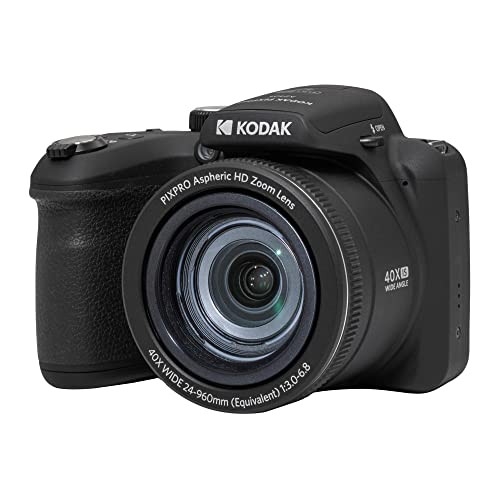 KODAK PIXPRO AZ405-BK 20MP Digital Camera 40X Optical Zoom 24mm Wide Angle Lens Optical Image Stabilization 1080P Full HD Video 3" LCD Vlogging Camera (Black)