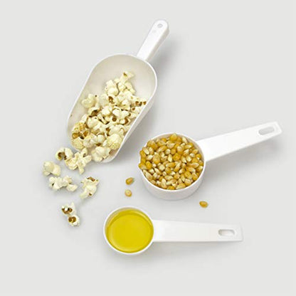 West Bend Stir Crazy Movie Theater Popcorn Popper, Gourmet Popcorn Maker with Nonstick Popcorn Kettle, Measuring Tool and Scoop , 4 Qt, Blue