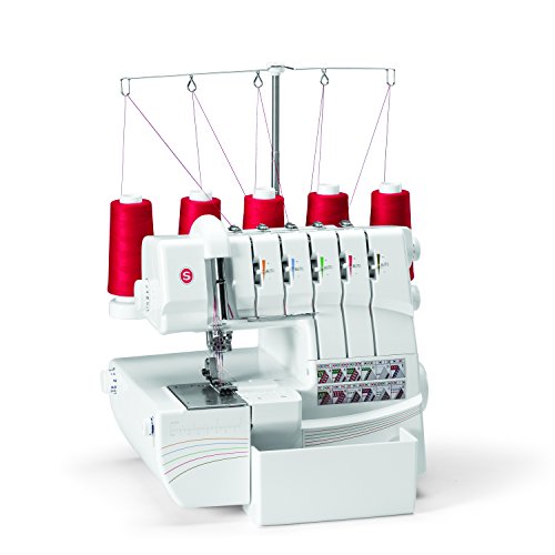 SINGER | Professional 14T968DC Serger Overlock with 2-3-4-5 Stitch Capability, 1300 Stitches per minute, & Self Adjusting - Sewing Made Easy,White