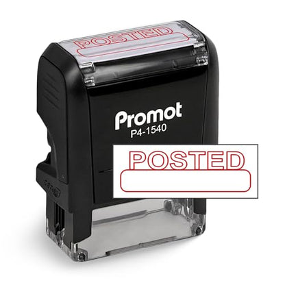 Promot Paid Stamp Self Inking Stamp - Paid Stamp for Office, Accounts Payable Stamp - Rubber Stamps for Retail Use, Red Ink Stamp, Self Inking Stamp for Business Supplies, Paid Stamper