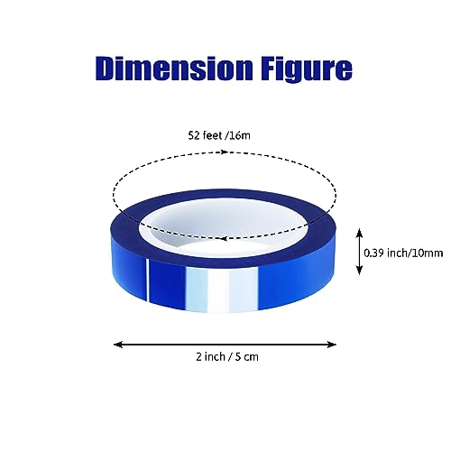 6 Rolls 10mm x16m(52FT) Blue Heat Tape High Temperature Heat Resistant Tape Heat Transfer Tape for Heat Sublimation Press Vinyl,No Residue