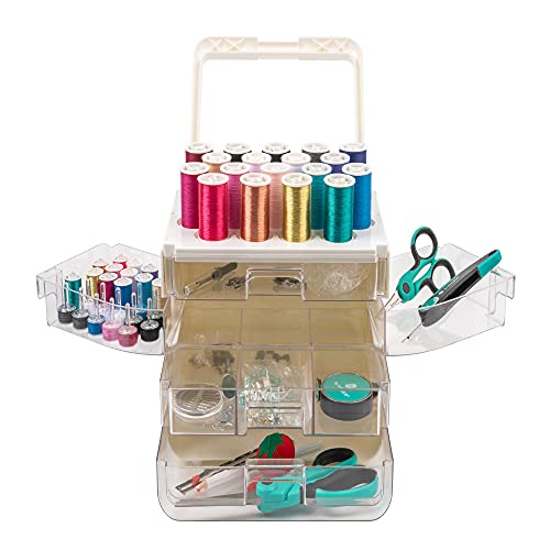 Singer Sew-It-Goes, 224 Piece - Sewing Kit & Craft Organizer - Sewing Case Storage with Machine Sewing Thread, White