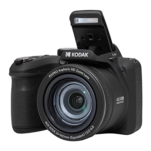 KODAK PIXPRO AZ405-BK 20MP Digital Camera 40X Optical Zoom 24mm Wide Angle Lens Optical Image Stabilization 1080P Full HD Video 3" LCD Vlogging Camera (Black)