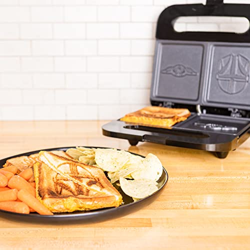 Uncanny Brands Jurassic Park Grilled Cheese Maker- Panini Press and Compact Indoor Grill- Opens 180 Degrees for Burgers