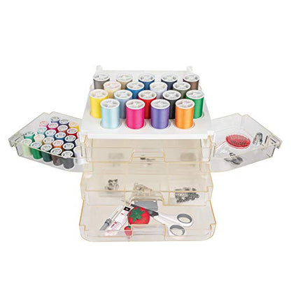 Singer Sew-It-Goes, 224 Piece - Sewing Kit & Craft Organizer - Sewing Case Storage with Machine Sewing Thread, White