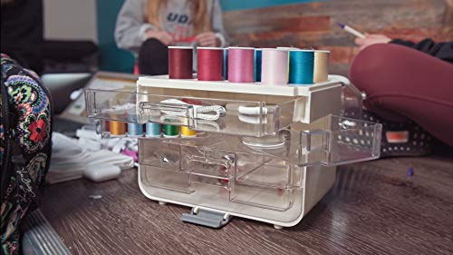 Singer Sew-It-Goes, 224 Piece - Sewing Kit & Craft Organizer - Sewing Case Storage with Machine Sewing Thread, White