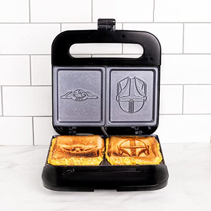 Uncanny Brands Jurassic Park Grilled Cheese Maker- Panini Press and Compact Indoor Grill- Opens 180 Degrees for Burgers