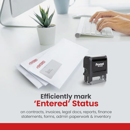 Promot Paid Stamp Self Inking Stamp - Paid Stamp for Office, Accounts Payable Stamp - Rubber Stamps for Retail Use, Red Ink Stamp, Self Inking Stamp for Business Supplies, Paid Stamper