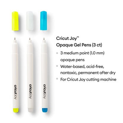 Joy Opaque Gel Pens 1.0 Mm, Yellow/White/Blue (3 Count), 1.0 Mm