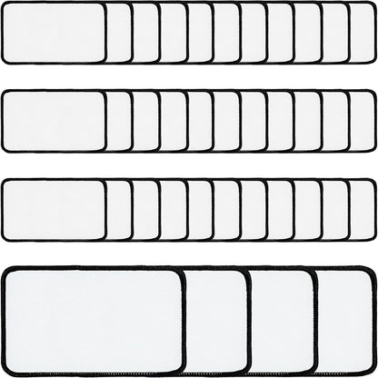 Sublimation Blanks Patches - 40 Pcs Rectangle Large Iron-On Patch with Black Border - Strong Adhesive Badges for DIY Hats Backpack T-Shirt Project
