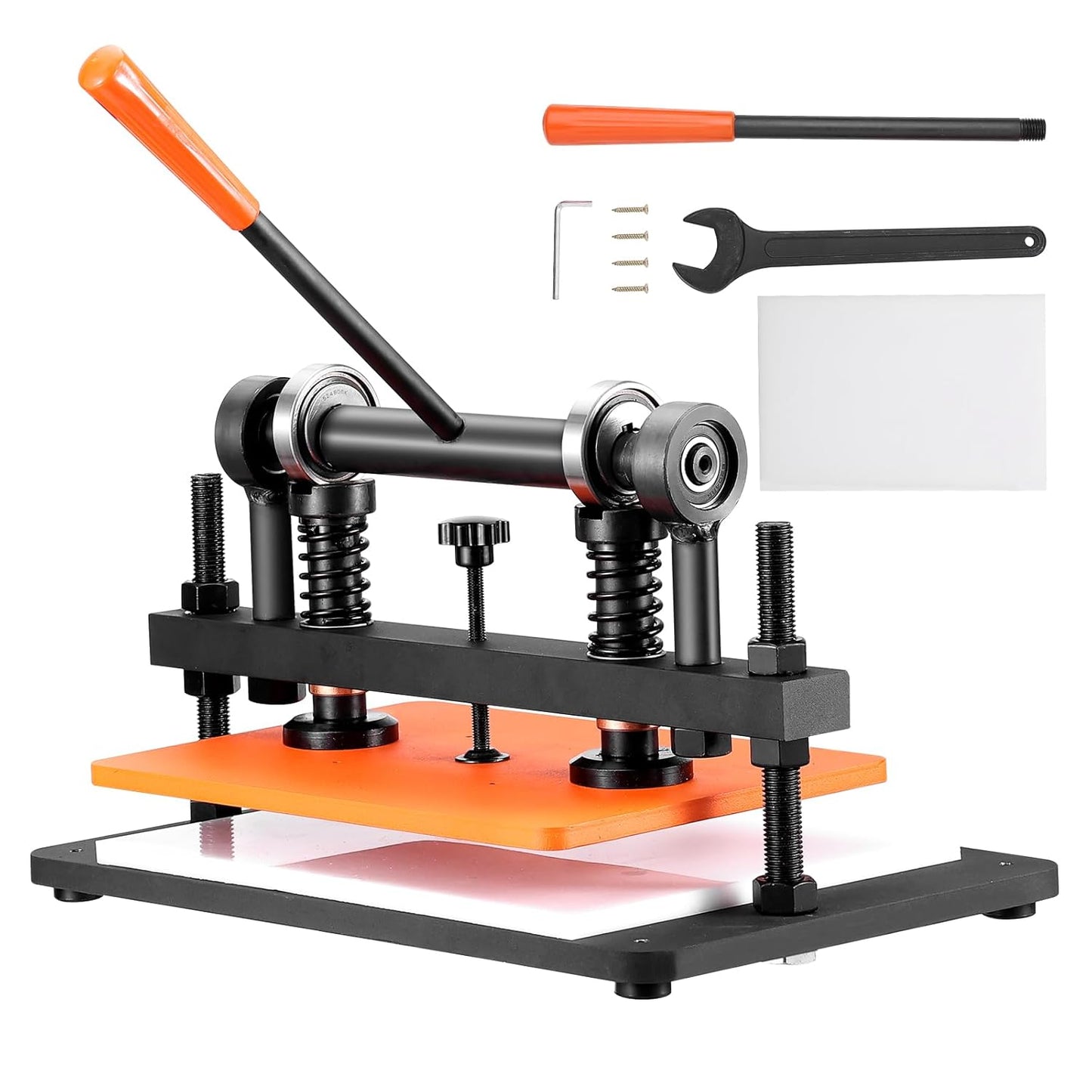 VEVOR Leather Cutting Machine, 14.2 X 10.2 in Embossing Plate Manual Die Cutter, 0.47 in Pressure Stroke Leather Embossing Machine, Dual Guide Shafts Die Cut Machine for Various of Materials