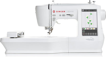 SINGER SE9180 Sewing & Embroidery Machine | 250 Built-In Stitches, 150 Embroidery Designs, 10 Fonts, 1-Step Buttonhole, 7" Touchscreen, Automatic Needle Threader & Wifi Connectivity
