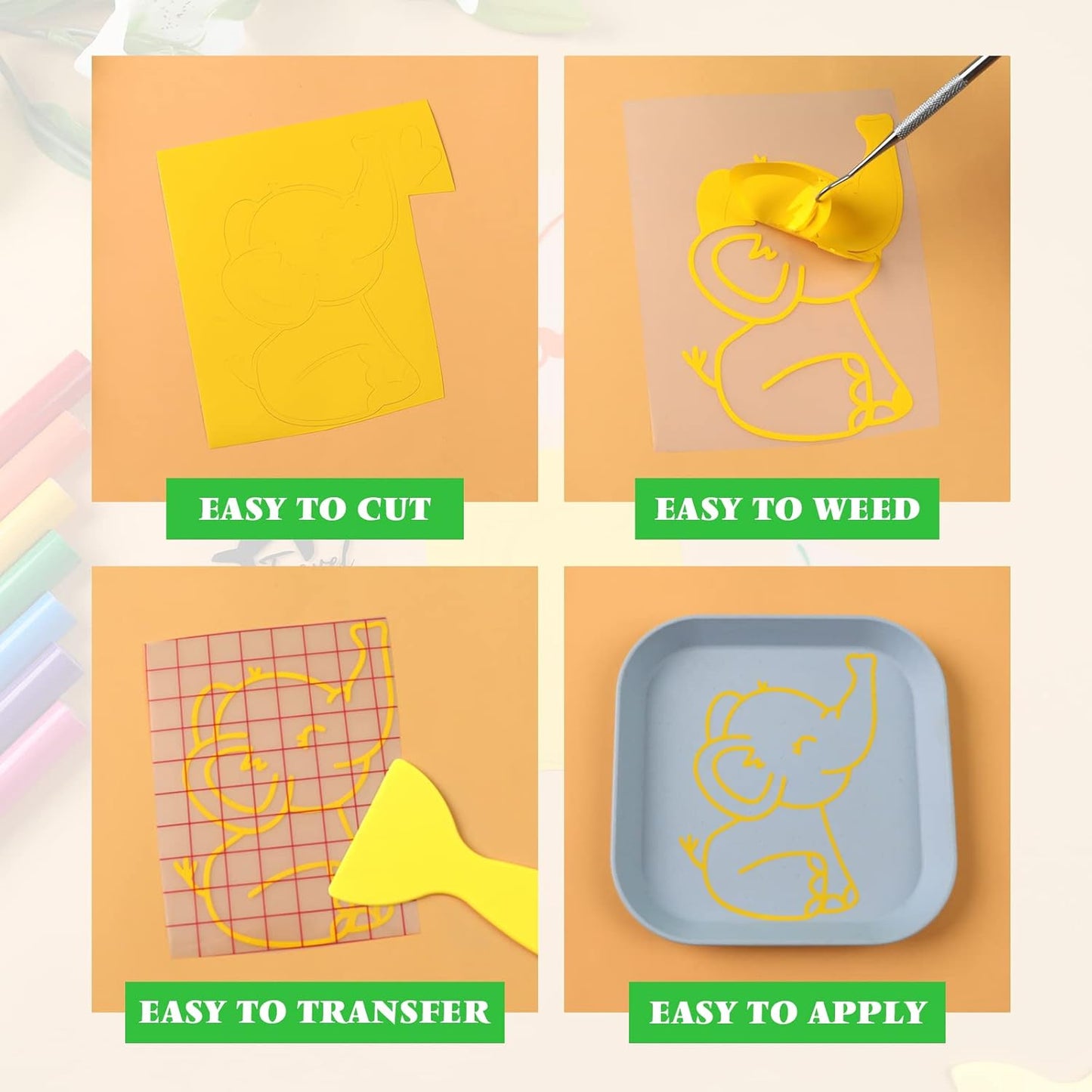 Permanent Vinyl Roll, 18 Rolls 12" X 3FT Multi-Color Permanent Adhesive Vinyl Compatible with Cricut Cutting Machine, Silhouette - Easy to Weed & Transfer, Indoor & Outdoor Decal