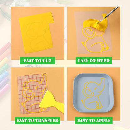 Permanent Vinyl Roll, 18 Rolls 12" X 3FT Multi-Color Permanent Adhesive Vinyl Compatible with Cricut Cutting Machine, Silhouette - Easy to Weed & Transfer, Indoor & Outdoor Decal